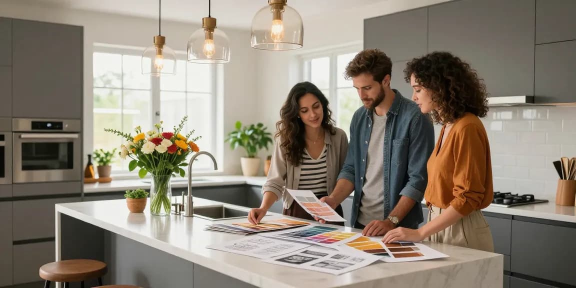 Stylish kitchen renovation scene showcasing modern design styles and elegant decor elements.