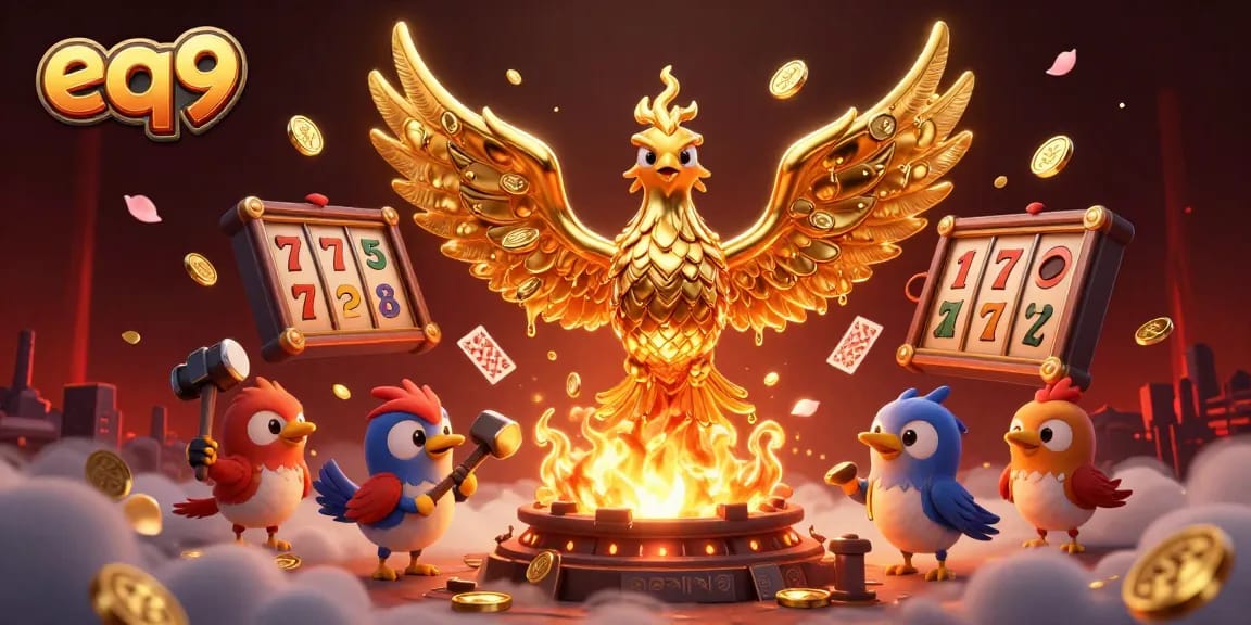 Experience thrilling wins at eq9, where a molten golden phoenix heralds exciting slot games.