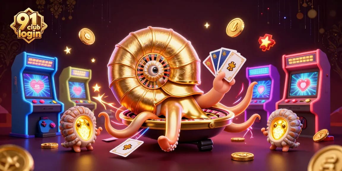 Entering the 91 club login interface with themed visuals in a dynamic casino scene.