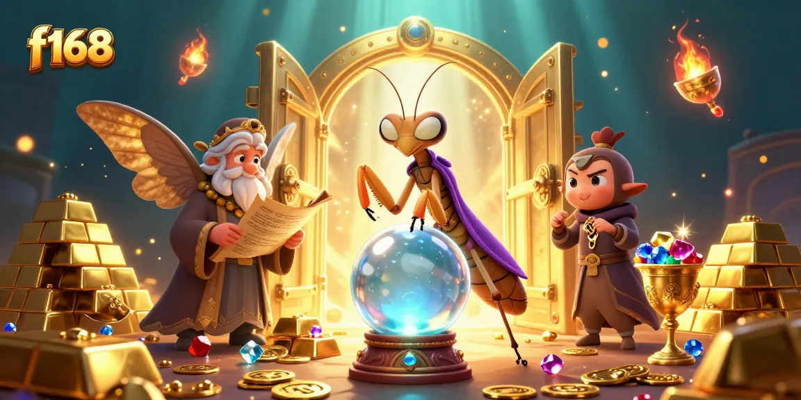 Experience f168's magical gaming world with fortune tellers and treasures in vibrant 3D.