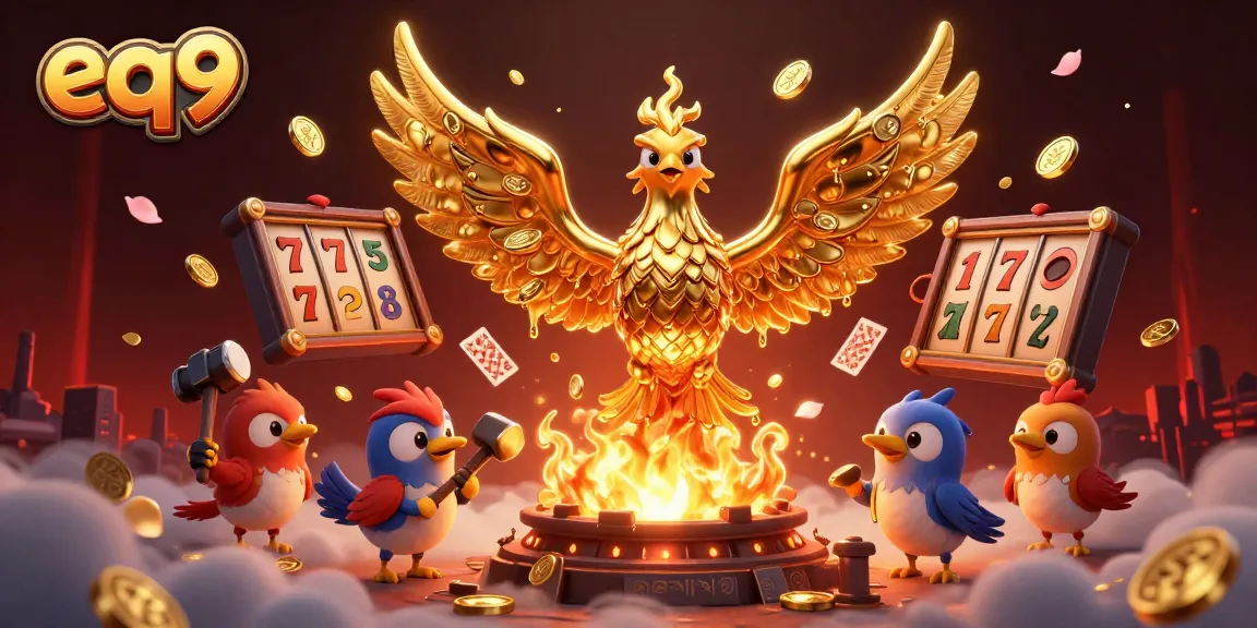 Experience thrilling wins at eq9, where a molten golden phoenix heralds exciting slot games.