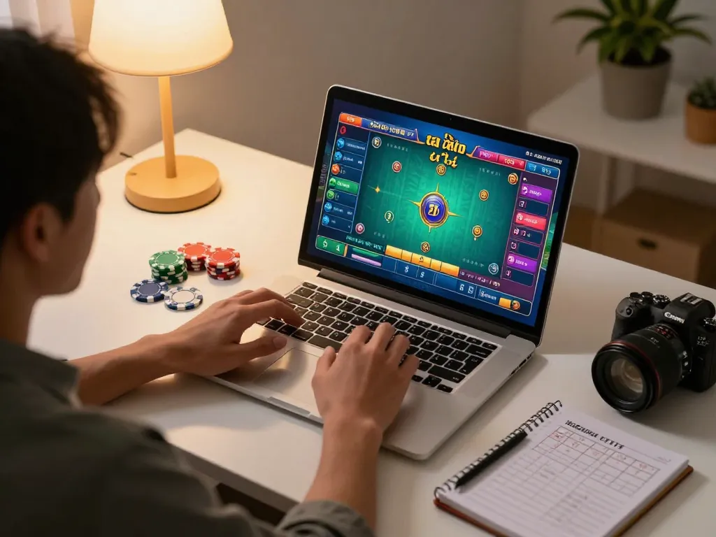 Engaging in tài xỉu online while placing bets during an exciting gaming session.