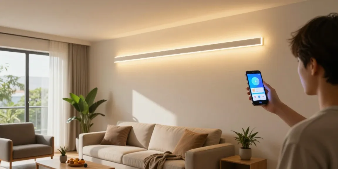 Aplica LED reglează lumina într-un interior modern, punând în evidență versatilitatea iluminatului LED.