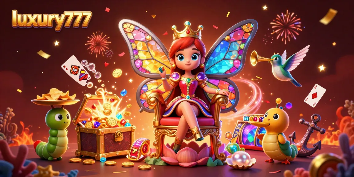 Engage in luxury777 gaming with colorful characters in a vibrant casino world, featuring thrilling slot elements.