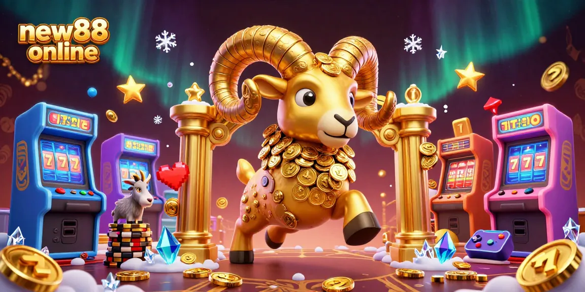 Experience thrilling jackpots and fun games at new88 online casino with vibrant 3D illustration.