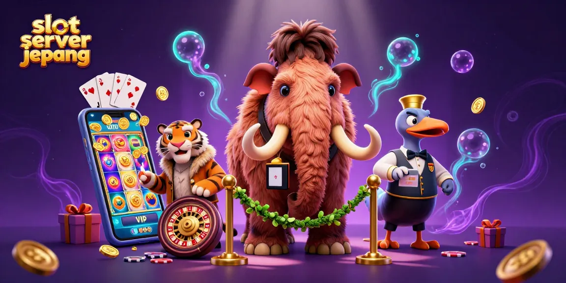 Engage with slot server jepang in a vibrant casino scene featuring playful characters and magical elements.