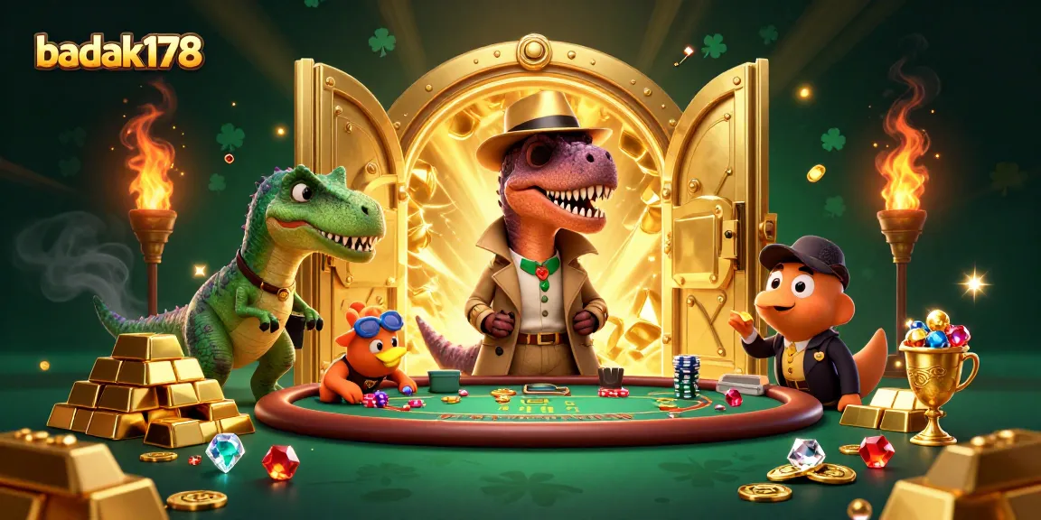 Engage in thrilling blackjack moments at badak178 with cartoon characters and vibrant casino elements.