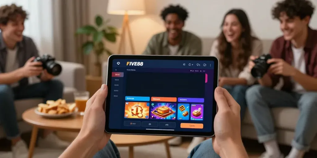 Experience vibrant gameplay on FIVE88 platform in a cozy setting.
