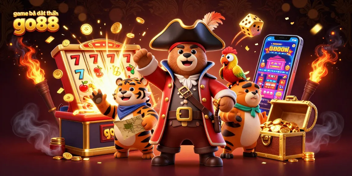 Engage in exhilarating action with game bài đổi thưởng go88 in a vibrant 3D pirate-themed casino scene.