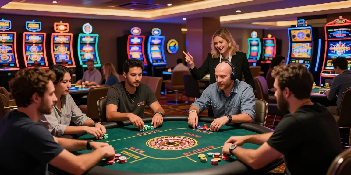 Exciting gaming atmosphere at JackpotCity Paraguay with players engaged in various casino activities